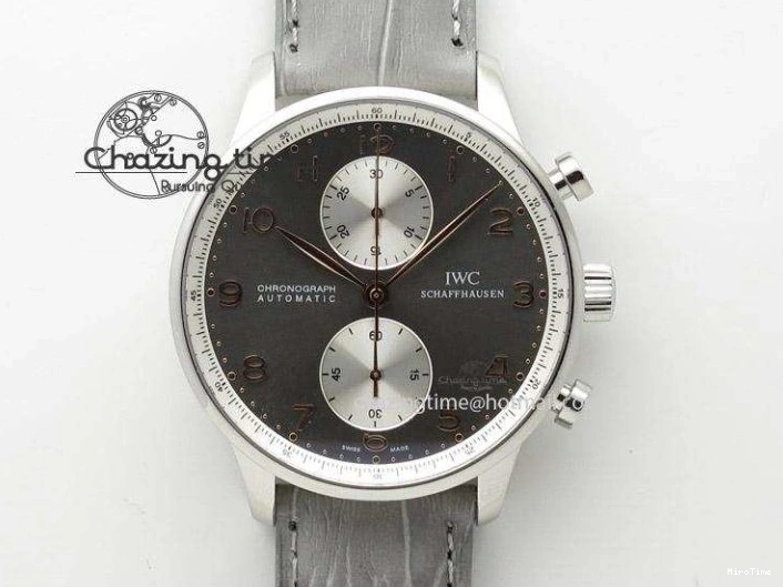 MIROTIME 0127 Effortless Portuguese IW544404 SS White Dial On Black Leather Strap A 7257